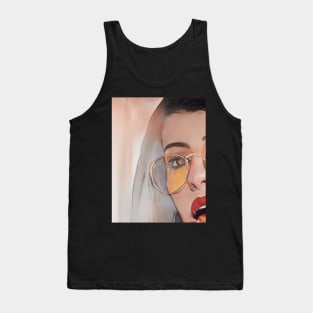 Lolipop Red Lips Geek Designer Dune Stika Artistic Anime Style Tank Top